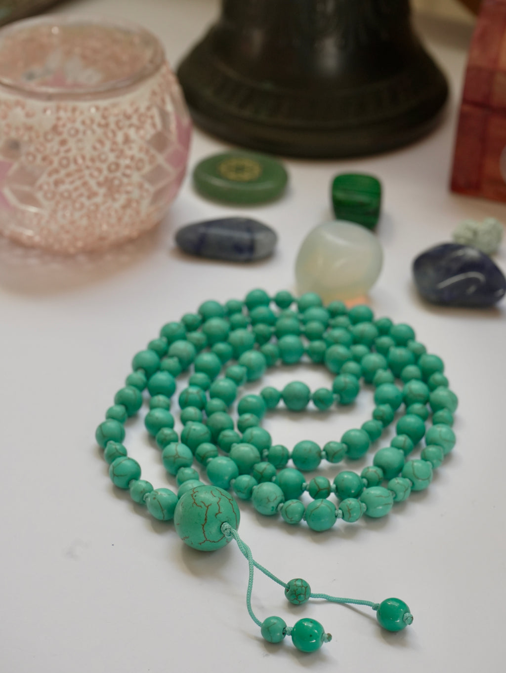 Japa Mala de Turquesa Natural – Energía de Paz y Pro